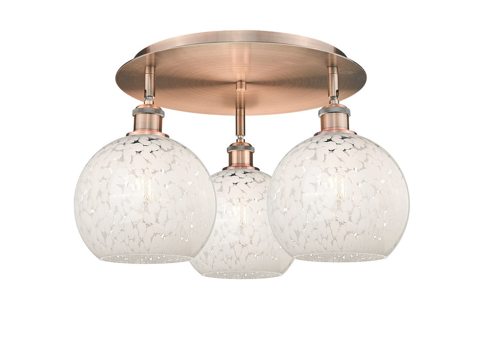 Innovations 516-3C-AC-G1216-8WM LED Flush Mount, Antique Copper