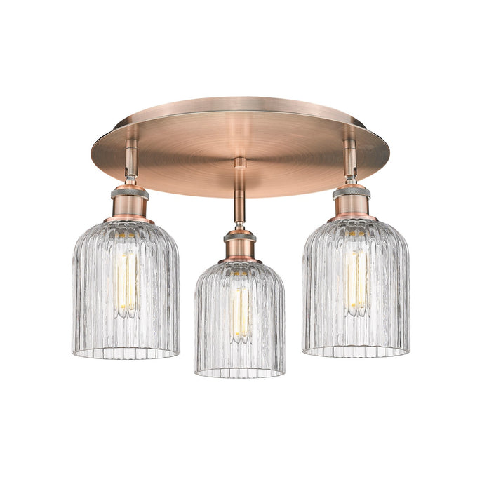 Innovations 516-3C-AC-G559-5CL Three Light Flush Mount, Antique Copper