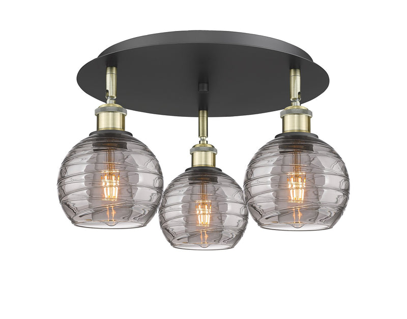 Innovations 516-3C-BAB-G1213-6SM Three Light Flush Mount, Black Antique Brass