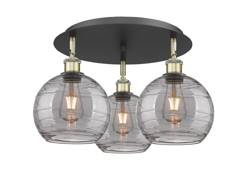 Innovations 516-3C-BAB-G1213-8SM Three Light Flush Mount, Black Antique Brass