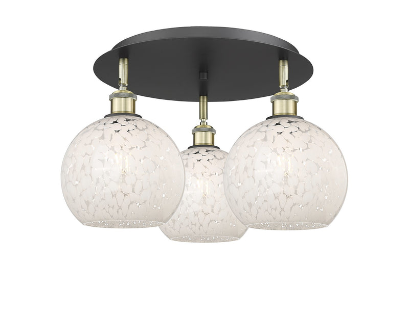 Innovations 516-3C-BAB-G1216-8WM LED Flush Mount, Black Antique Brass