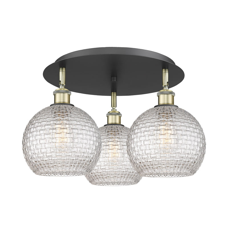 Innovations 516-3C-BAB-G122C-8CL Three Light Flush Mount, Black Antique Brass