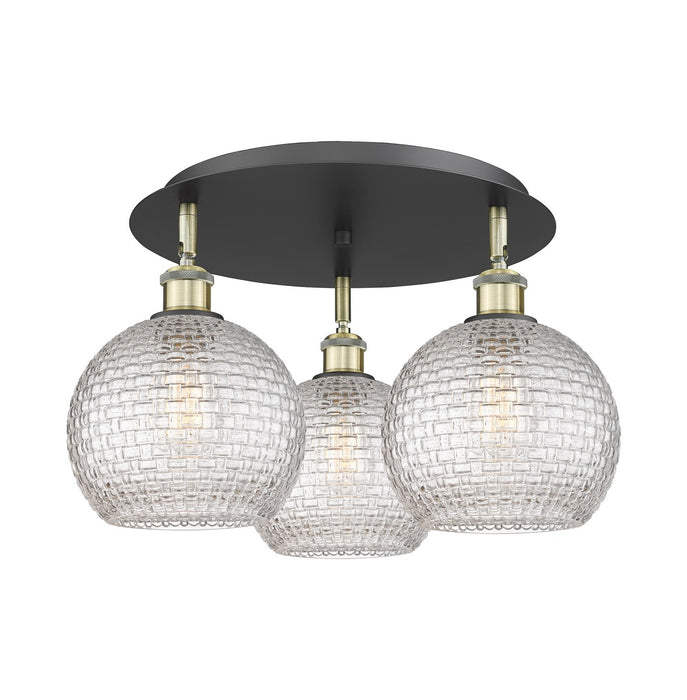 Innovations 516-3C-BAB-G122C-8CL Three Light Flush Mount, Black Antique Brass