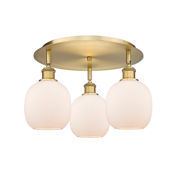 Innovations 516-3C-BB-G101 Three Light Flush Mount, Brushed Brass
