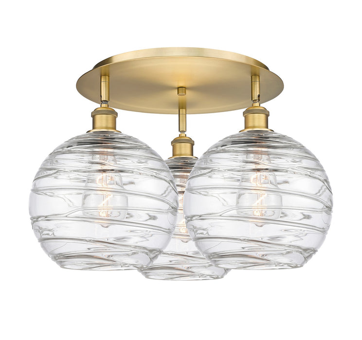 Innovations 516-3C-BB-G1213-10 Three Light Flush Mount, Brushed Brass