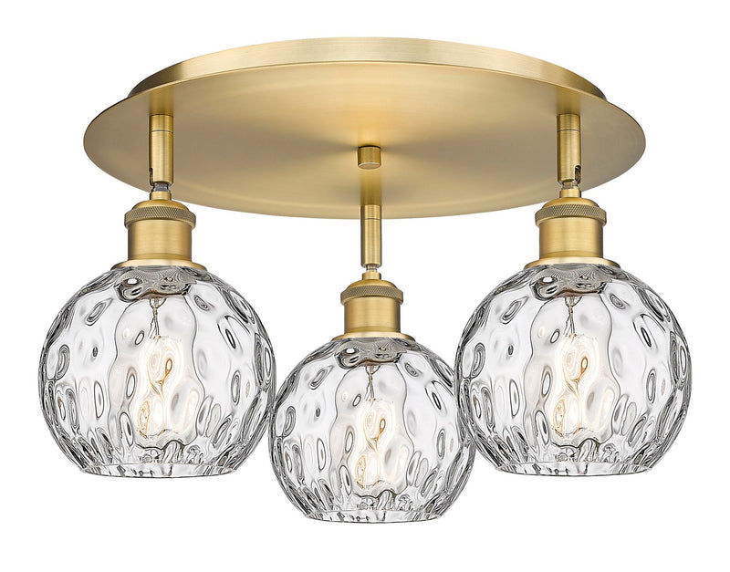 Innovations 516-3C-BB-G1215-6 Three Light Flush Mount, Brushed Brass