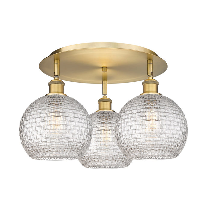 Innovations 516-3C-BB-G122C-8CL Three Light Flush Mount, Brushed Brass