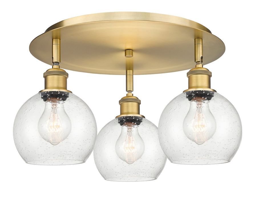 Innovations 516-3C-BB-G124-6 Three Light Flush Mount, Brushed Brass