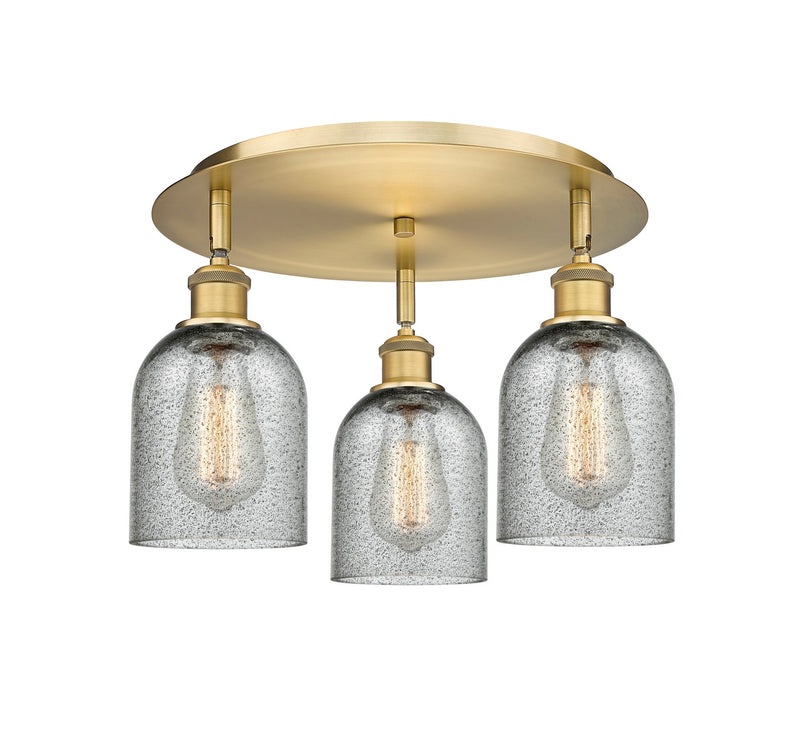 Innovations 516-3C-BB-G257 Three Light Flush Mount, Brushed Brass