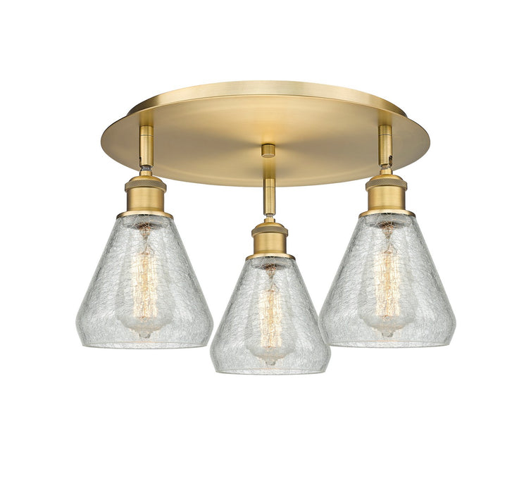 Innovations 516-3C-BB-G275 Three Light Flush Mount, Brushed Brass