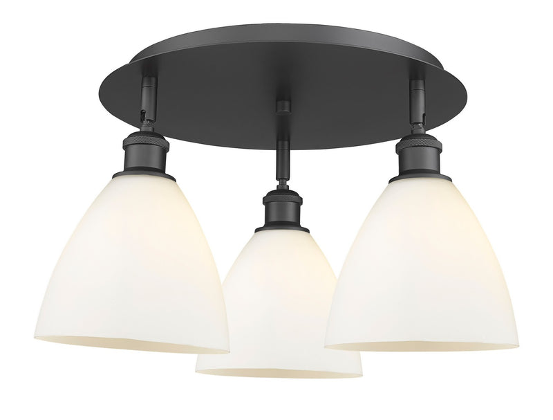 Innovations 516-3C-BK-GBD-751 Three Light Flush Mount, Matte Black