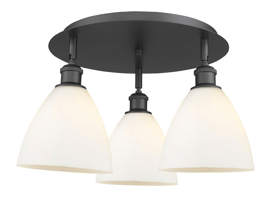 Innovations 516-3C-BK-GBD-751 Three Light Flush Mount, Matte Black