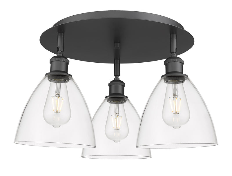 Innovations 516-3C-BK-GBD-752 Three Light Flush Mount, Matte Black