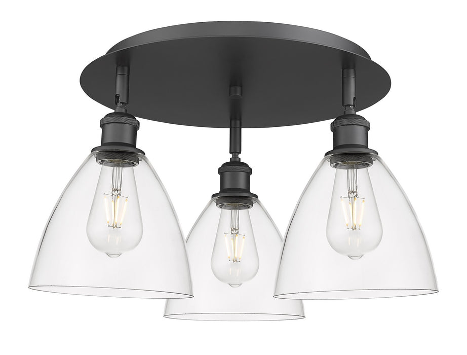 Innovations 516-3C-BK-GBD-752 Three Light Flush Mount, Matte Black