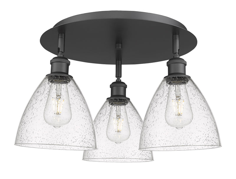 Innovations 516-3C-BK-GBD-754 Three Light Flush Mount, Matte Black