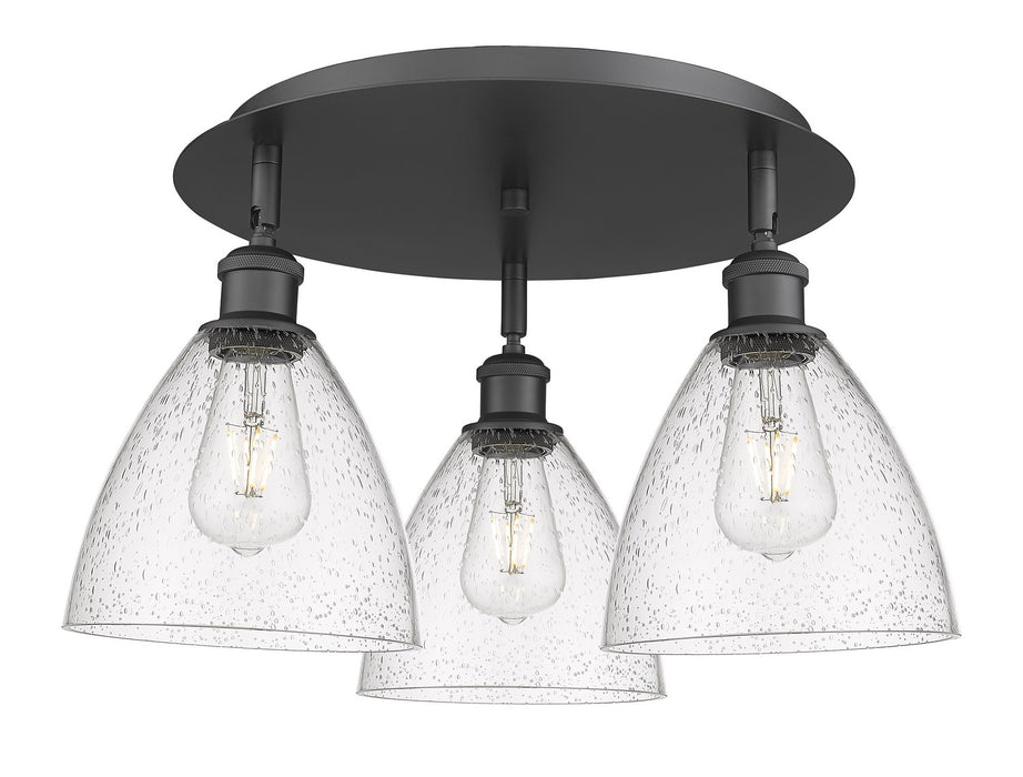 Innovations 516-3C-BK-GBD-754 Three Light Flush Mount, Matte Black