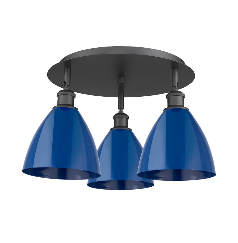 Innovations 516-3C-BK-MBD-75-BL Three Light Flush Mount, Matte Black