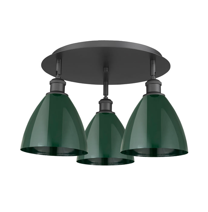 Innovations 516-3C-BK-MBD-75-GR Three Light Flush Mount, Matte Black