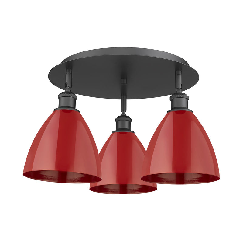 Innovations 516-3C-BK-MBD-75-RD Three Light Flush Mount, Matte Black