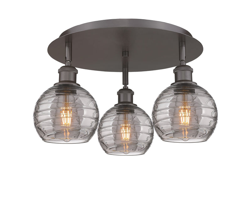 Innovations 516-3C-OB-G1213-6SM Three Light Flush Mount, Oil Rubbed Bronze