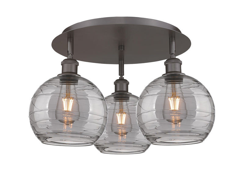Innovations 516-3C-OB-G1213-8SM Three Light Flush Mount, Oil Rubbed Bronze