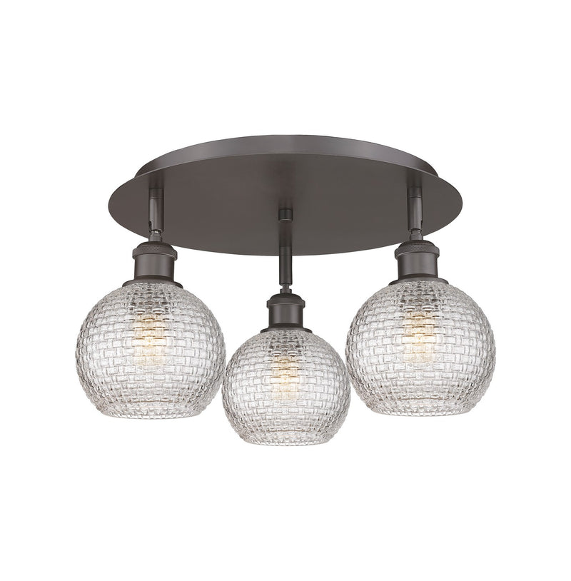 Innovations 516-3C-OB-G122C-6CL Three Light Flush Mount, Oil Rubbed Bronze