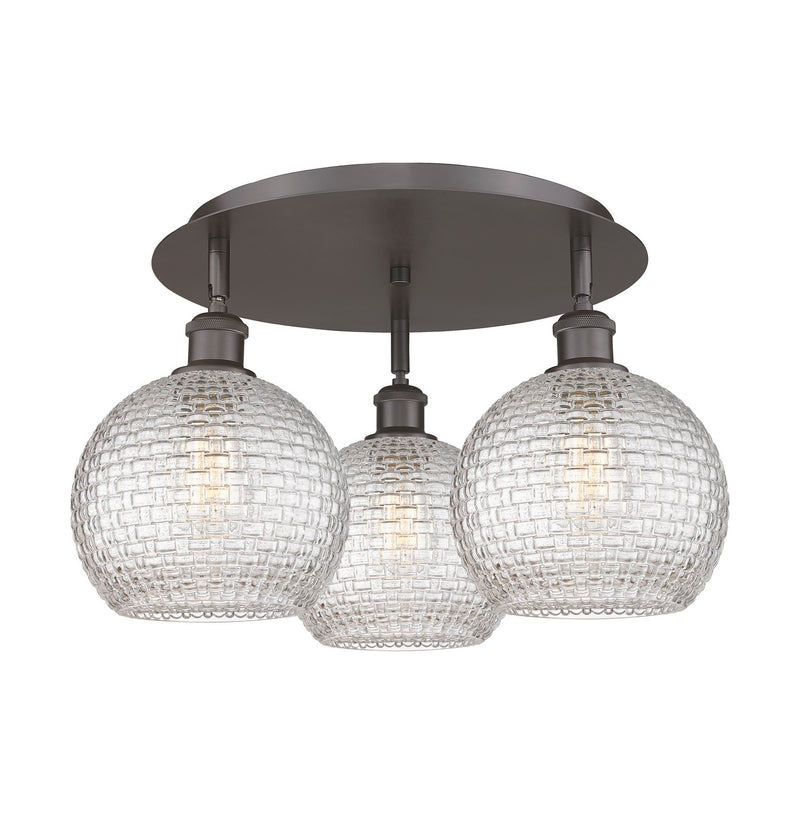 Innovations 516-3C-OB-G122C-8CL Three Light Flush Mount, Oil Rubbed Bronze