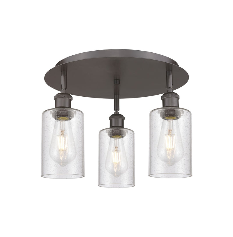 Innovations 516-3C-OB-G804 Three Light Flush Mount, Oil Rubbed Bronze