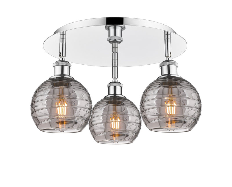 Innovations 516-3C-PC-G1213-6SM Three Light Flush Mount, Polished Chrome