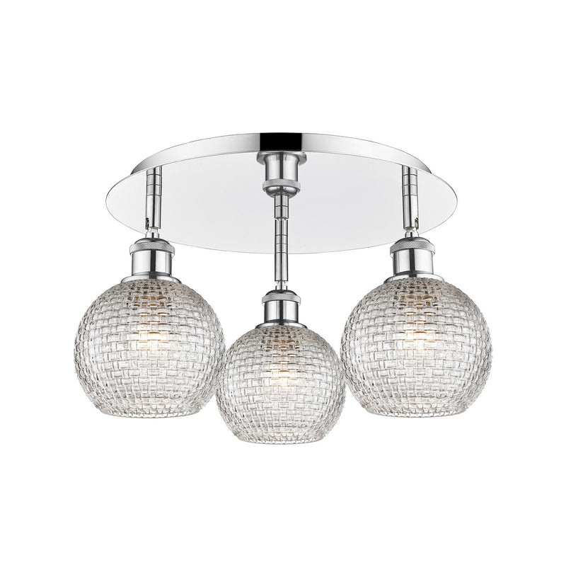 Innovations 516-3C-PC-G122C-6CL Three Light Flush Mount, Polished Chrome