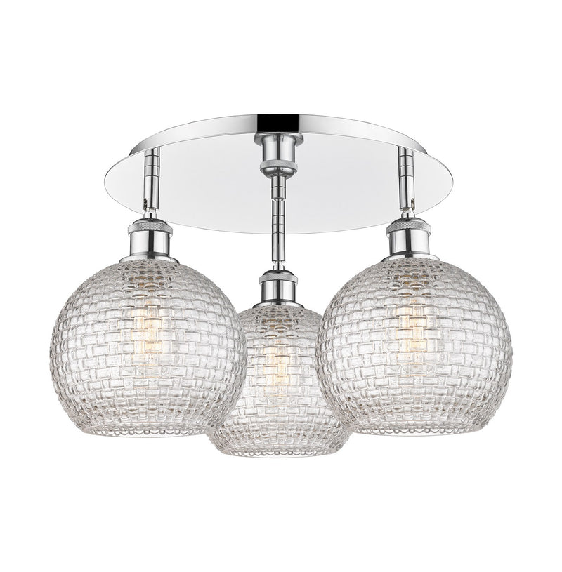 Innovations 516-3C-PC-G122C-8CL Three Light Flush Mount, Polished Chrome