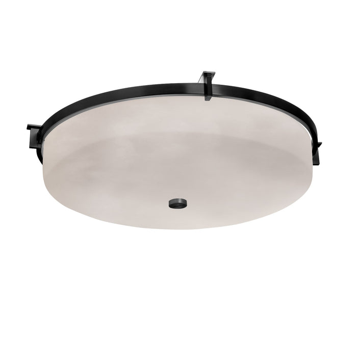 Justice Designs CLD-8987-MBLK Three Light Flush-Mount, Matte Black