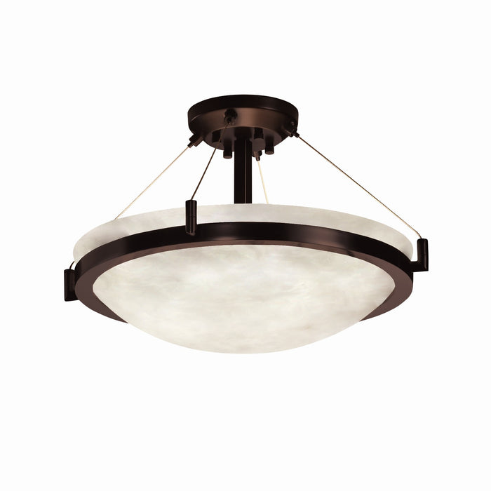 Justice Designs CLD-9681-35-DBRZ Three Light Semi-Flush Mount, Dark Bronze