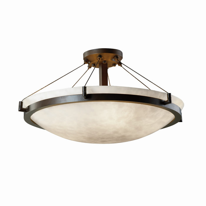 Justice Designs CLD-9682-35-DBRZ Six Light Semi-Flush Mount, Dark Bronze