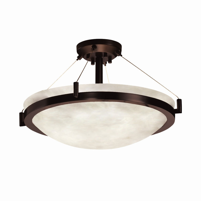 Justice Designs CLD-9684-35-DBRZ-LED6-6000 LED Semi-Flush Mount, Dark Bronze
