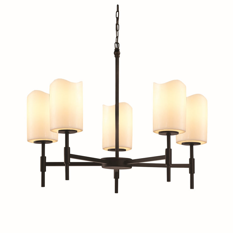 Justice Designs CNDL-8410-14-CREM-MBLK-LED5-3500 LED Chandelier, Matte Black
