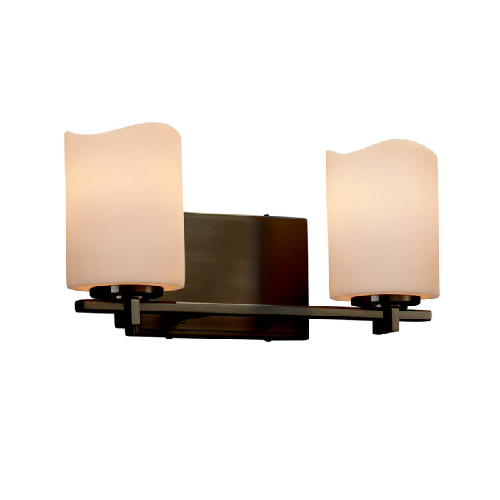 Justice Designs CNDL-8442-14-CREM-DBRZ Two Light Bath Bar, Dark Bronze