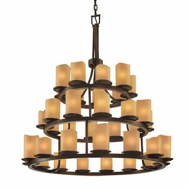 Justice Designs CNDL-8712-14-AMBR-DBRZ-LED36-25200 LED Chandelier, Dark Bronze