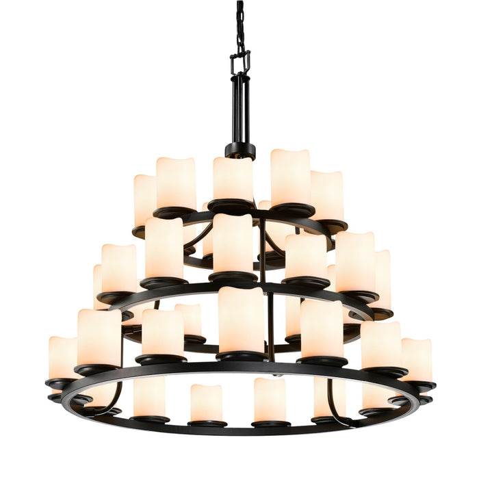 Justice Designs CNDL-8712-14-CREM-DBRZ 36 Light Chandelier, Dark Bronze