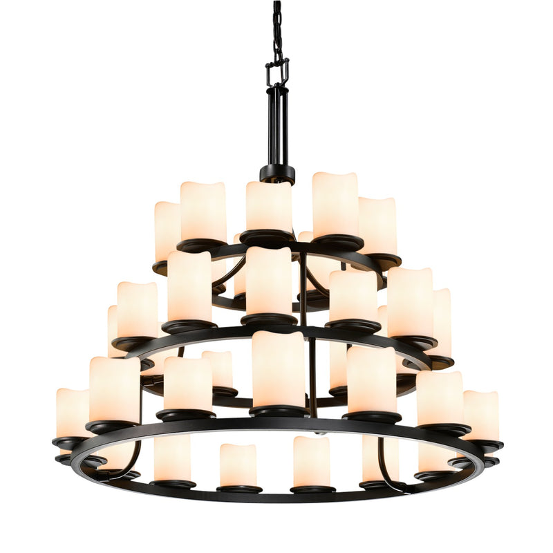 Justice Designs CNDL-8712-14-CREM-DBRZ-LED36-25200 LED Chandelier, Dark Bronze