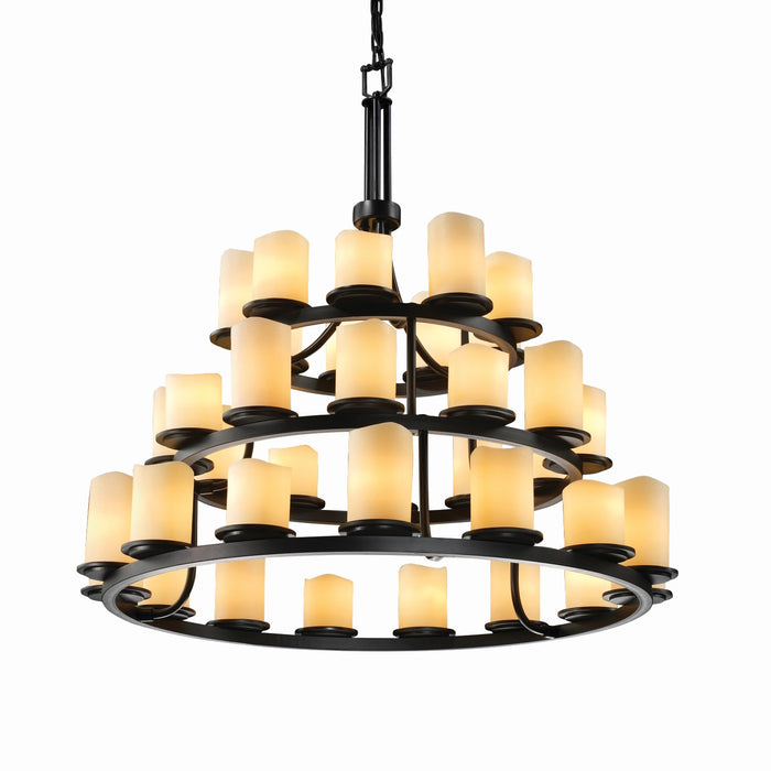 Justice Designs CNDL-8712-14-CREM-MBLK-LED36-25200 LED Chandelier, Matte Black