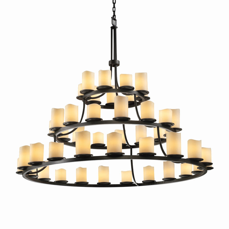 Justice Designs CNDL-8714-14-CREM-DBRZ-LED45-31500 LED Chandelier, Dark Bronze