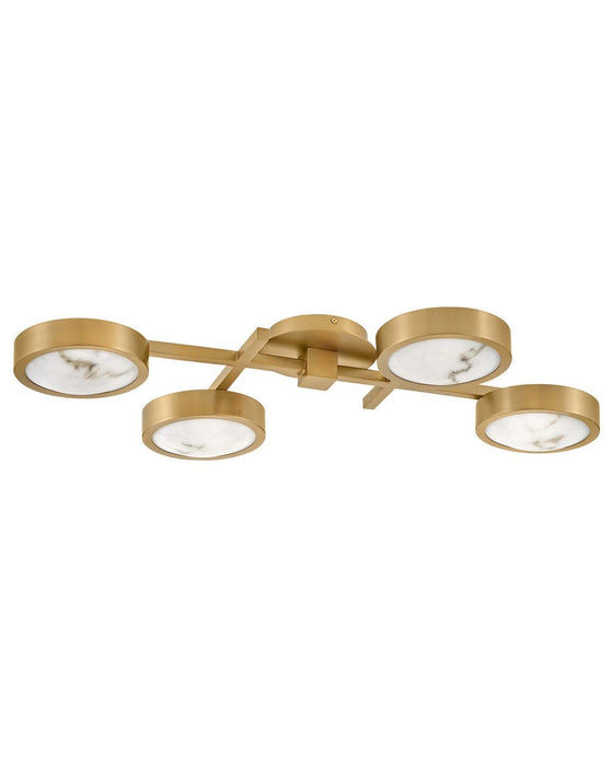 Fredrick Ramond FR31013LCB LED Flush Mount, Lacquered Brass