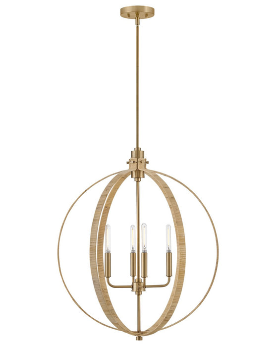 Lark 83554LCB-BAM LED Chandelier, Lacquered Brass