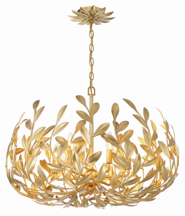 Crystorama 533-GA Six Light Chandelier, Antique Gold