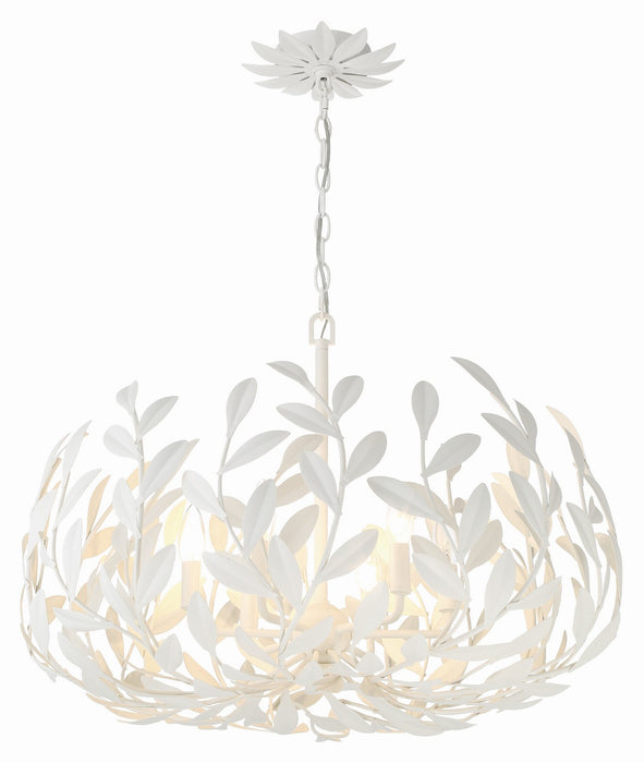 Crystorama 533-MT Six Light Chandelier, Matte White