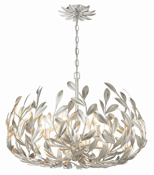 Crystorama 533-SA Six Light Chandelier, Antique Silver