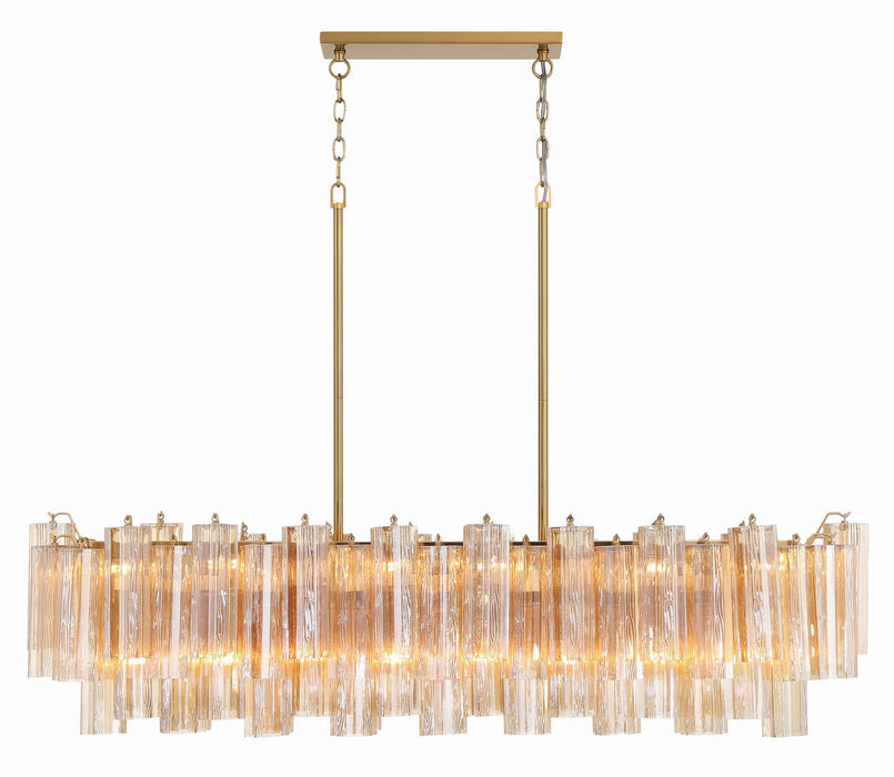 Crystorama ADD-317-AG-AM 14 Light Chandelier, Aged Brass