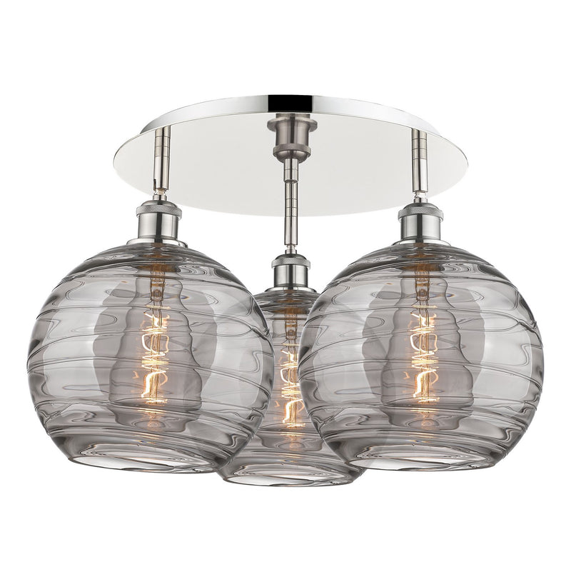 Innovations 516-3C-PN-G1213-10SM Three Light Flush Mount, Polished Nickel
