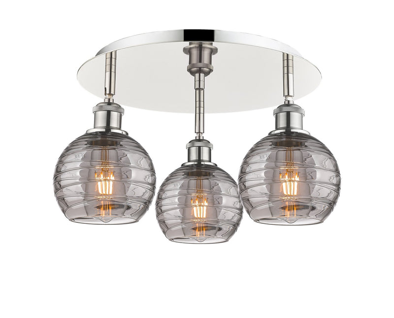 Innovations 516-3C-PN-G1213-6SM Three Light Flush Mount, Polished Nickel